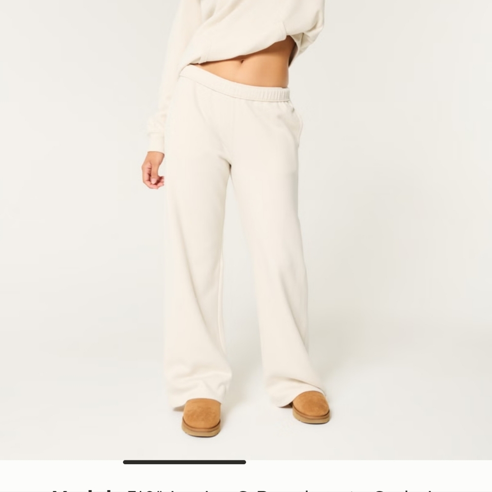 New Hollister Feel Good Fleece Wide-Leg Pants
